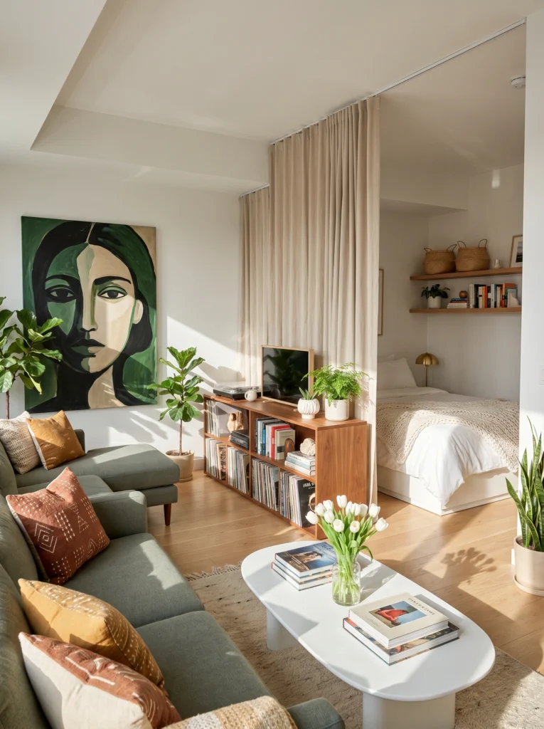 Studio Apartment Curtain Divider