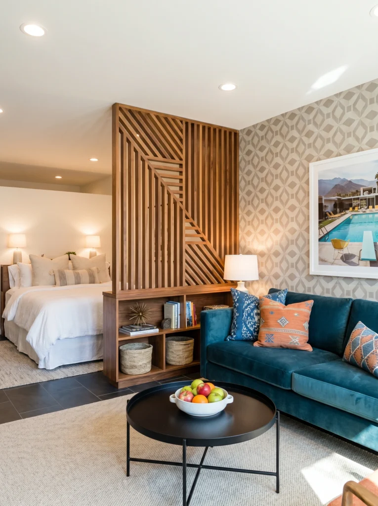Studio Apartment Wood Divider Ideas