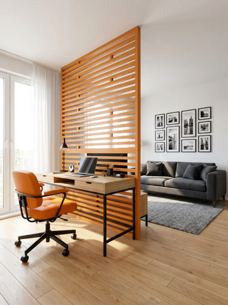Studio Apartment Wood Divider Ideas