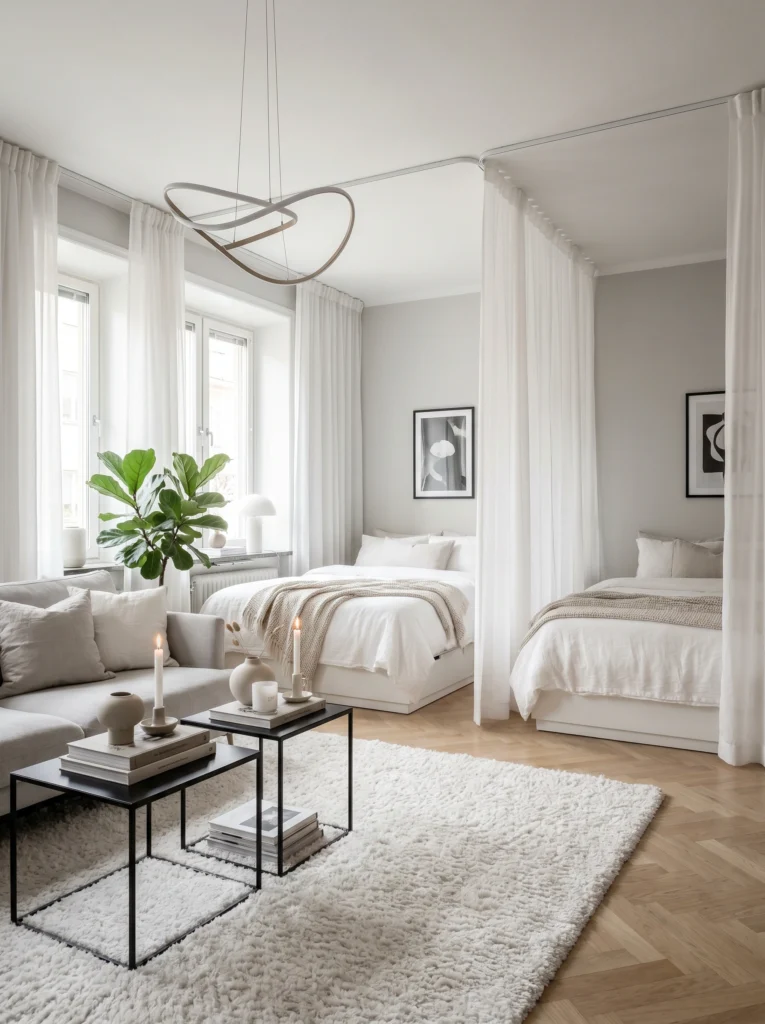 Studio Apartment Curtain Divider