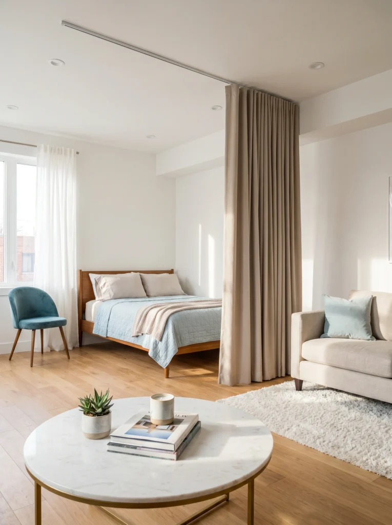 Studio Apartment Curtain Divider