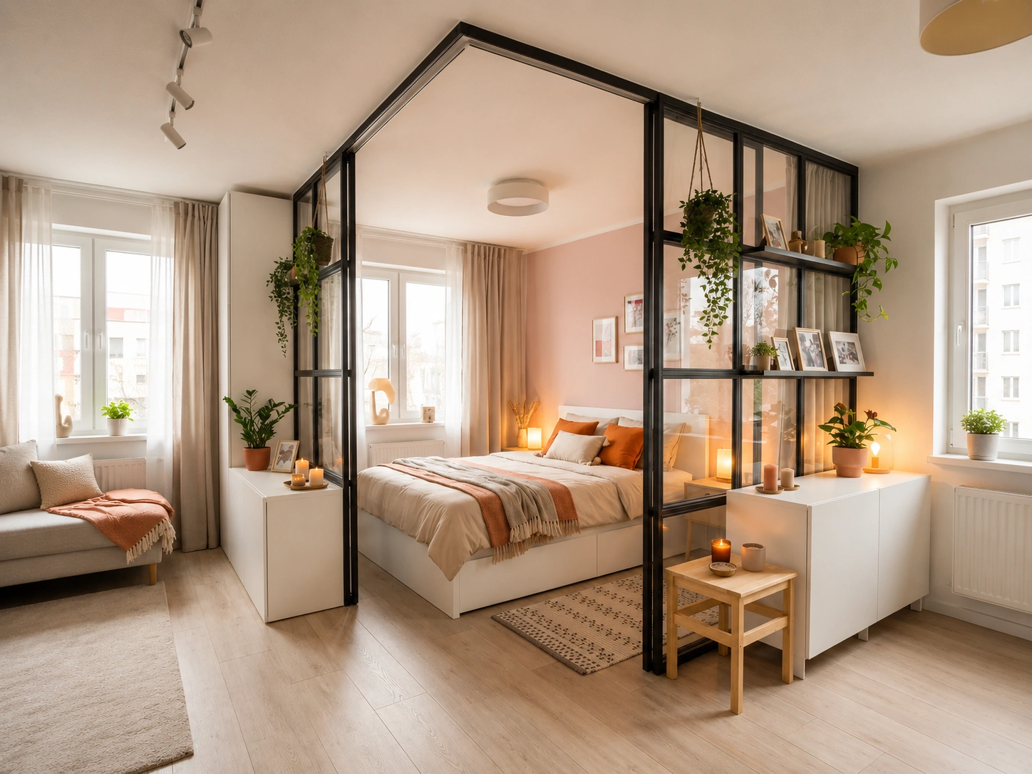14 Studio Apartment Glass Divider Ideas That Create Privacy Without Blocking Light
