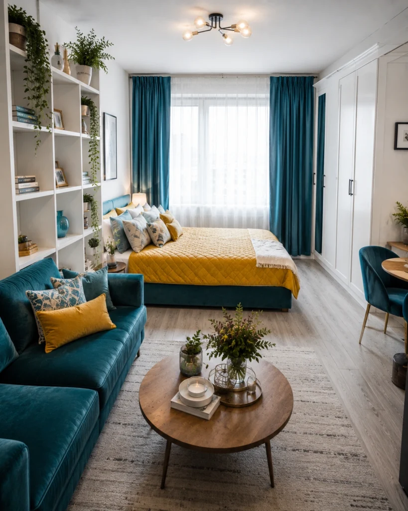 Mini Studio Apartment Curtain Ideas