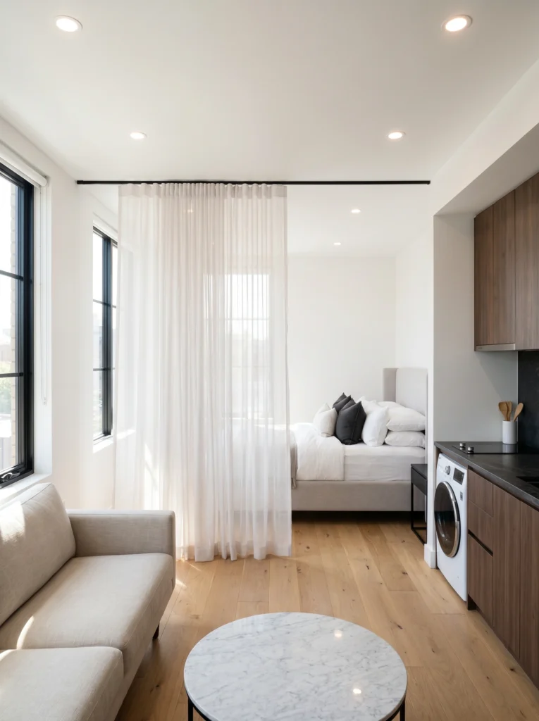 Studio Apartment Curtain Divider