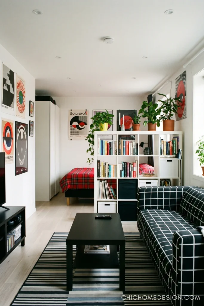  Studio Apartment Layout Ideas Using Bookshelf Room Dividers
