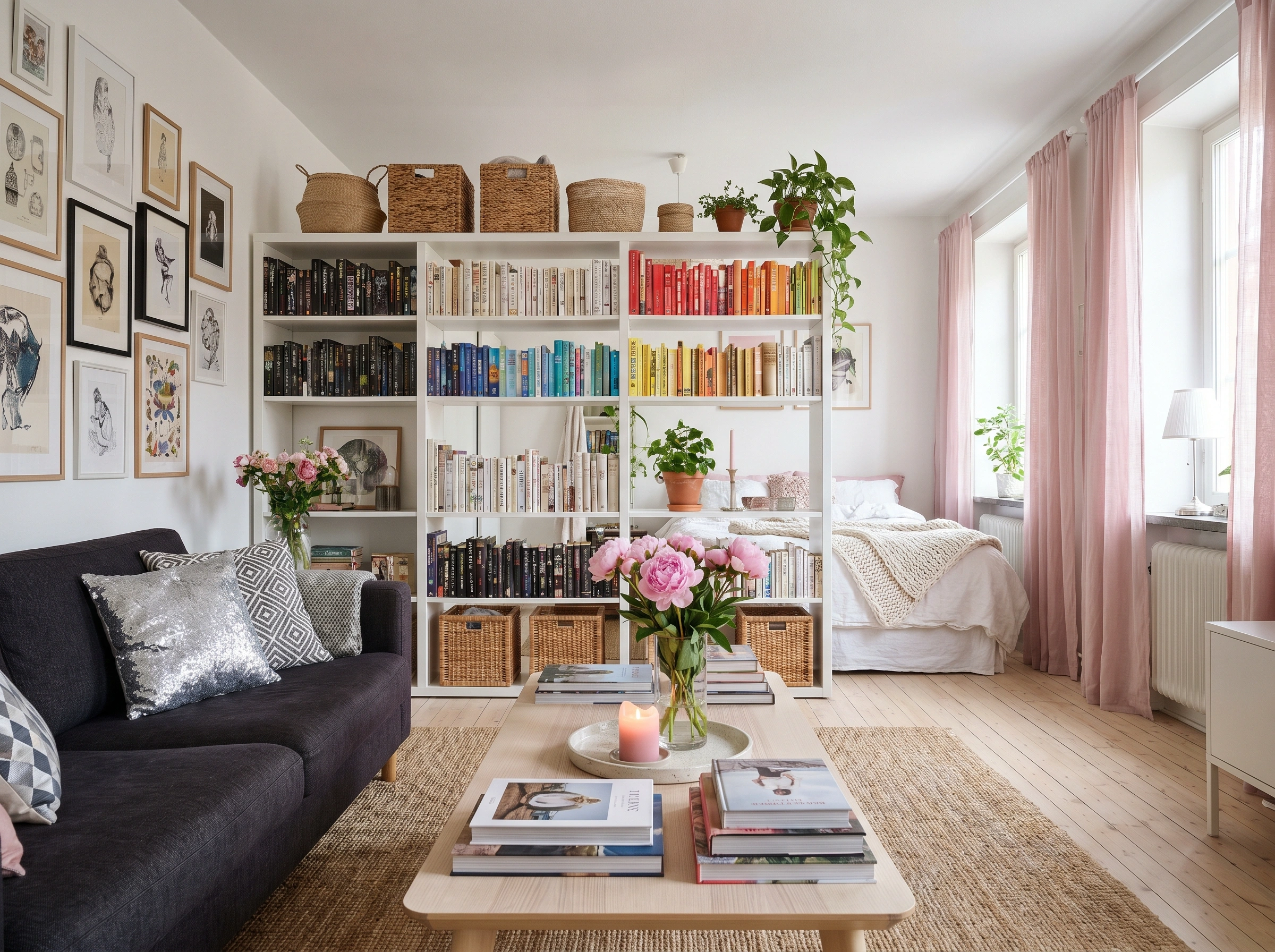 17 Smart Room Dividers with Storage for Studio Apartments
