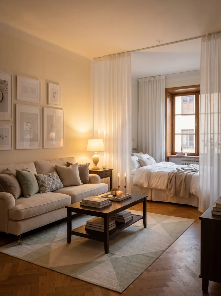 Studio Apartment Curtain Divider