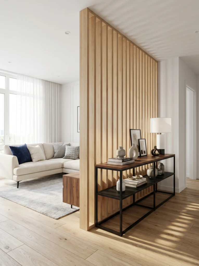 Studio Apartment Wood Divider Ideas