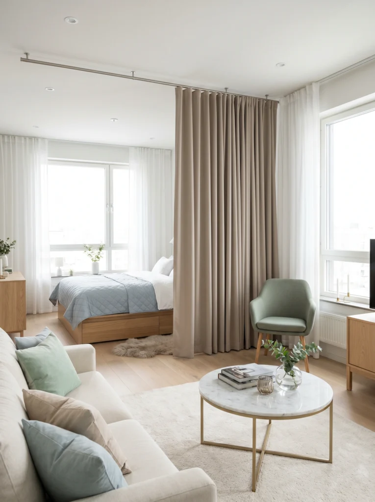 Studio Apartment Temporary Divider Ideas