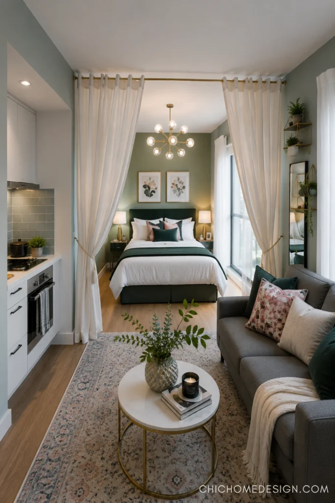 Studio Apartment Curtain Divider