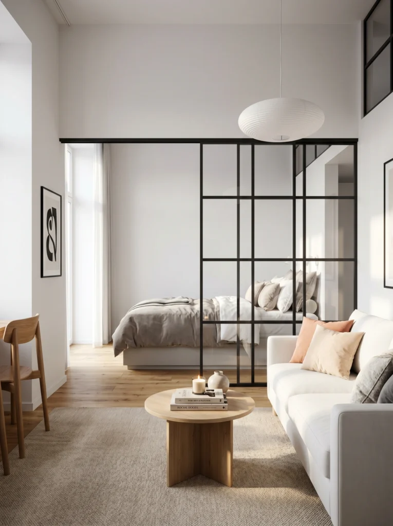Studio Apartment Glass Divider Ideas