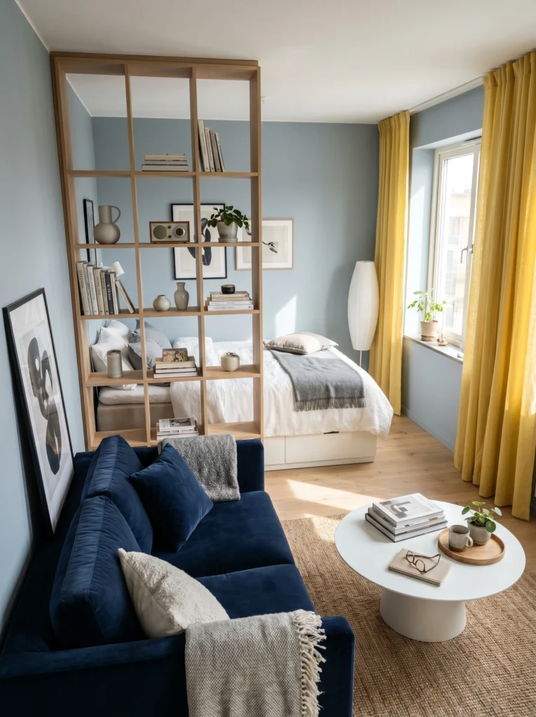 Mini Studio Apartment Shelving Ideas