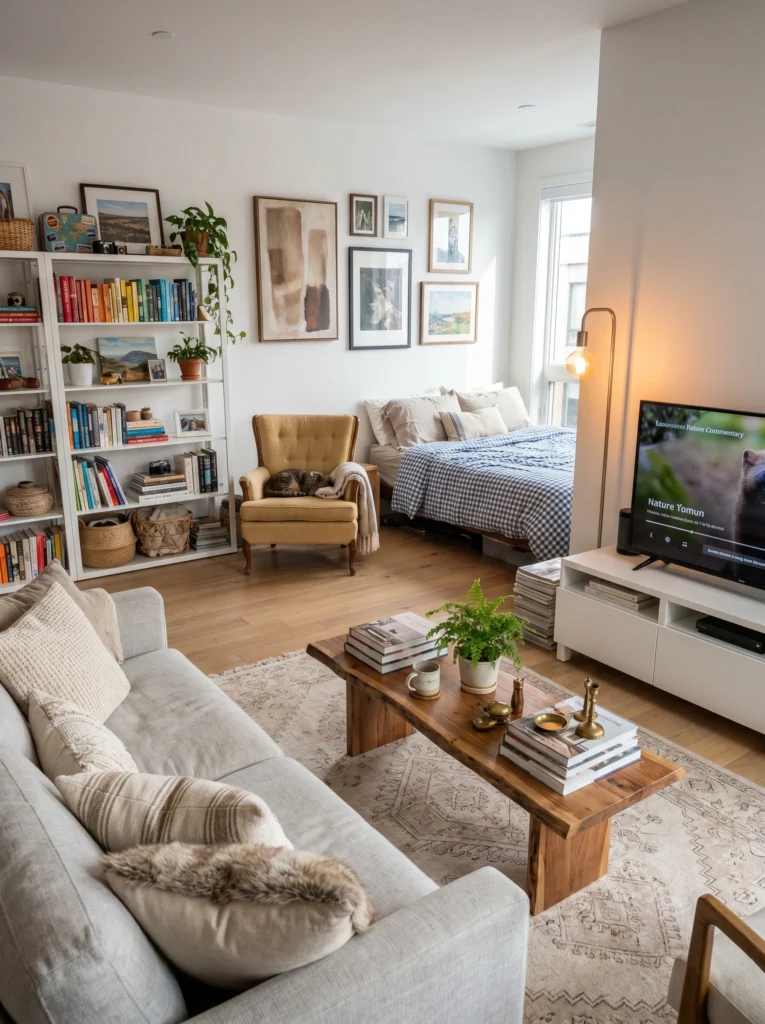 Mini Studio Apartment Shelving Ideas
