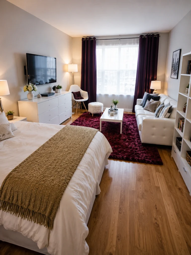 Studio Apartment Bedroom Curtain Ideas