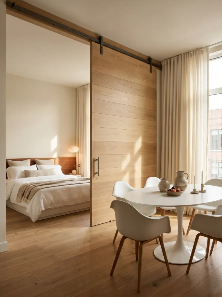 Studio Apartment Wood Divider Ideas