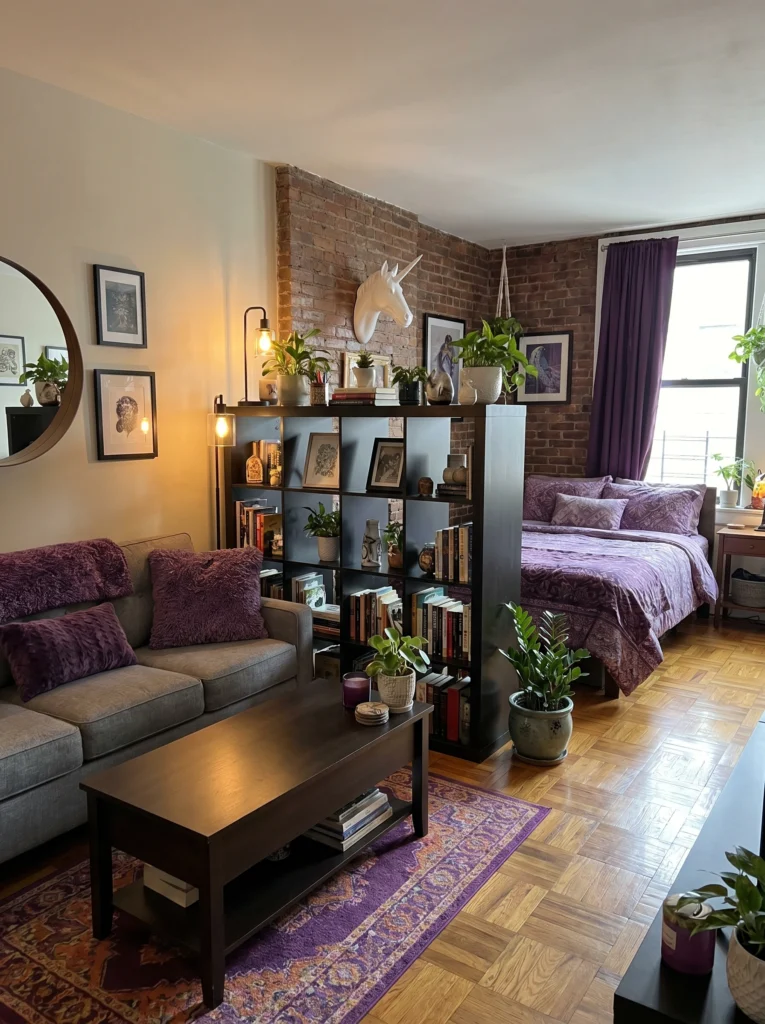  Studio Apartment Layout Ideas Using Bookshelf Room Dividers