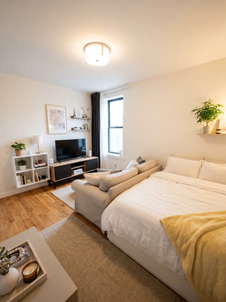 Studio Apartment Bedroom Cozy Ideas