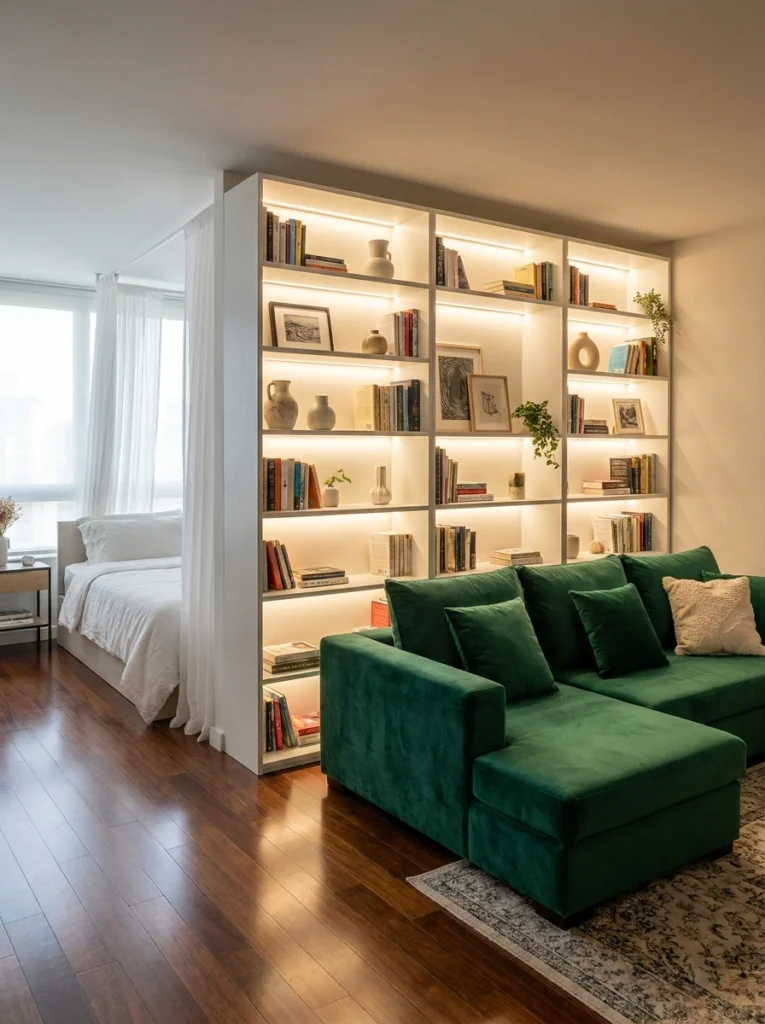 17 Smart Room Dividers with Storage for Studio Apartments