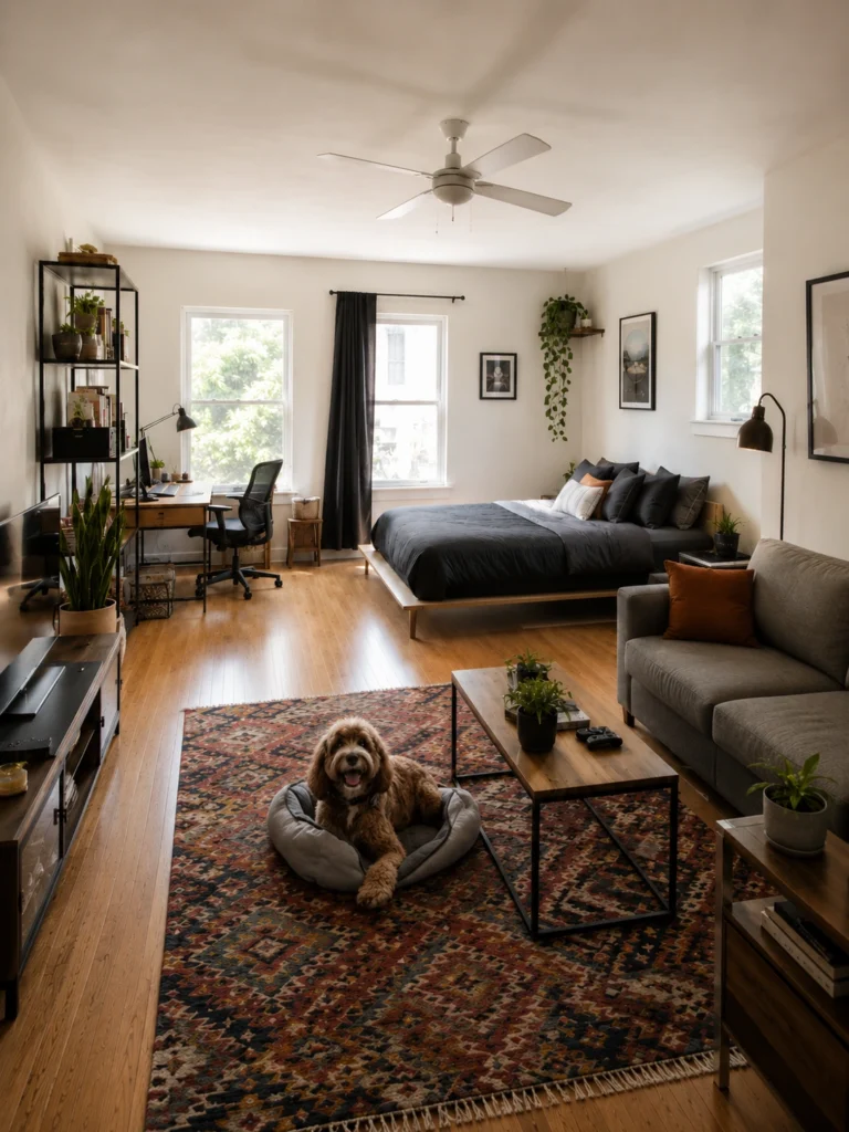  Studio Apartment ideas for women With Pets Dog-Friendly Layouts