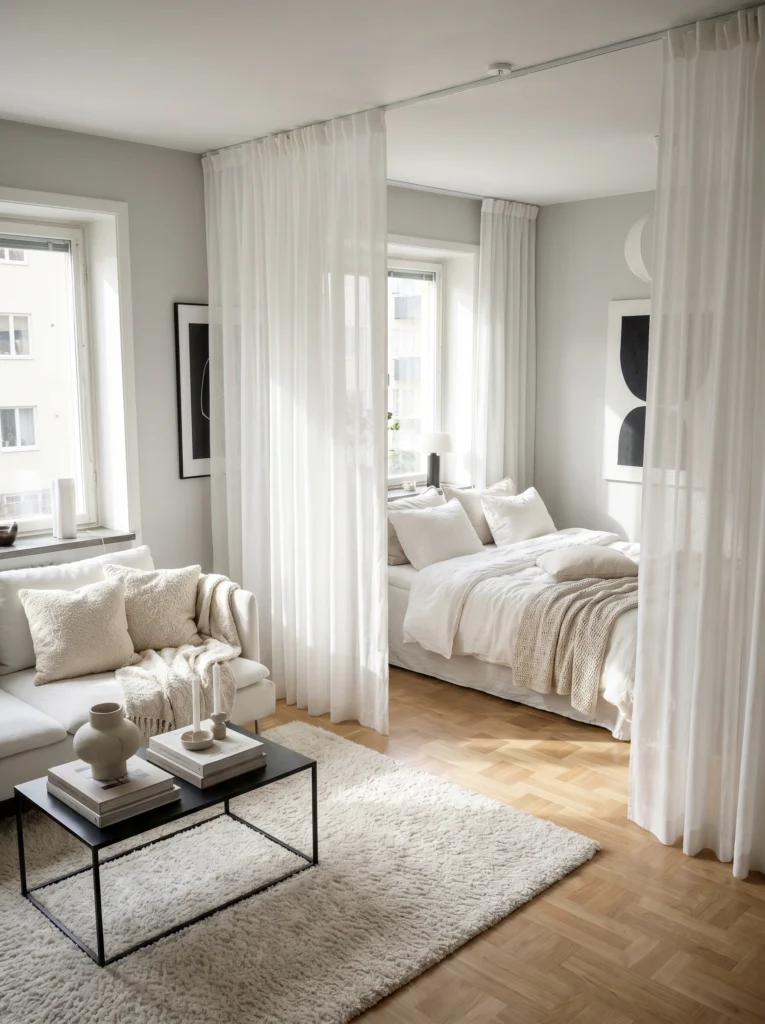Studio Apartment Curtain Divider