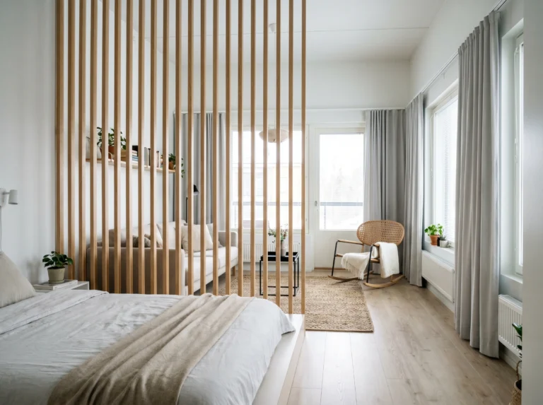 Studio Apartment Wood Divider Ideas