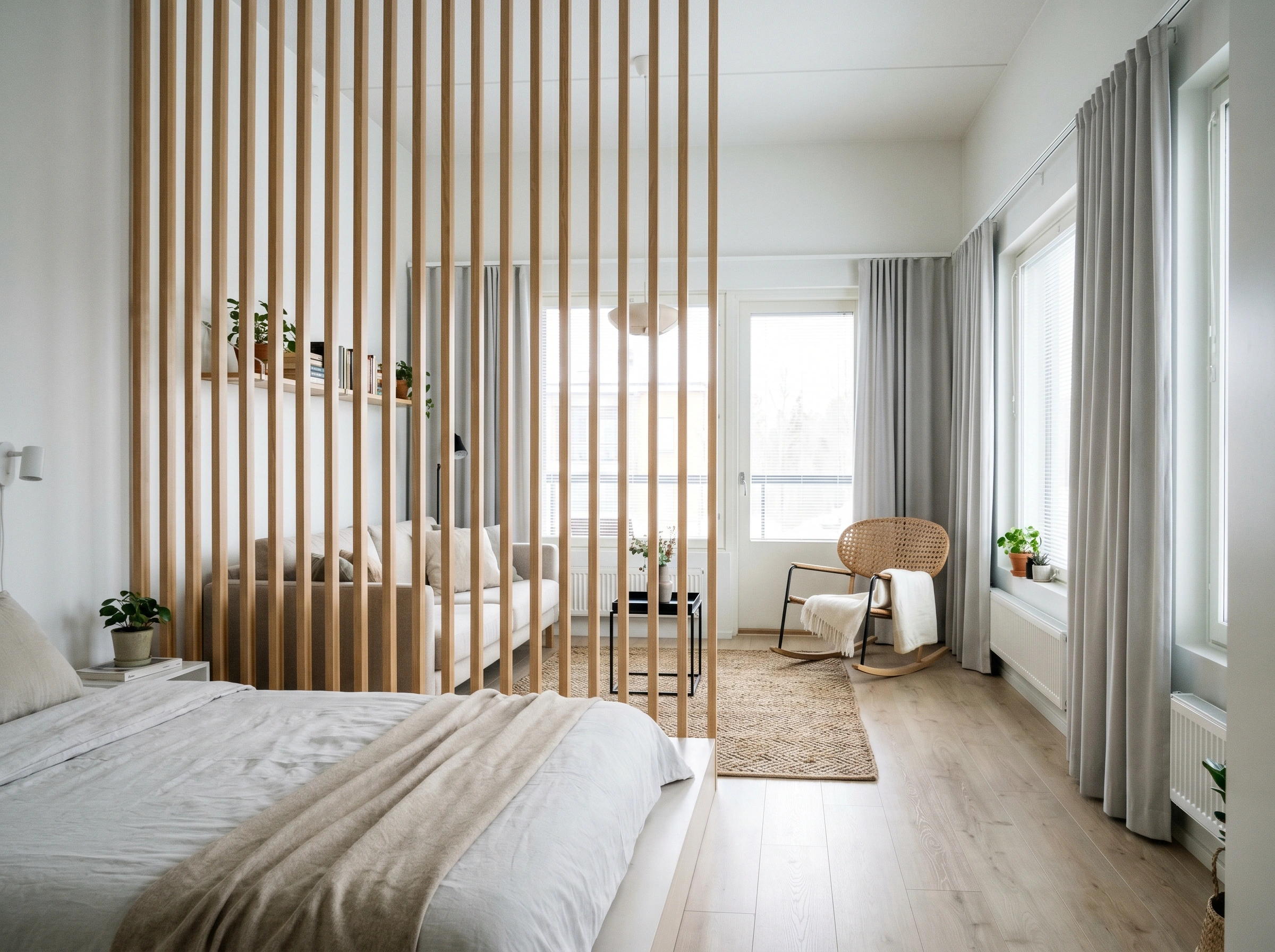 Studio Apartment Wood Divider Ideas