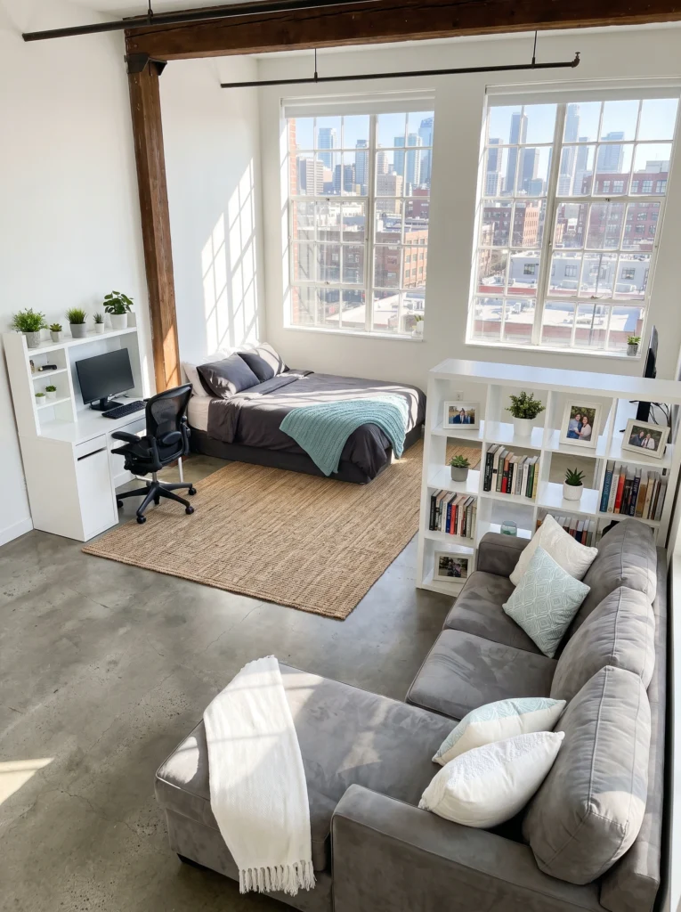 Design Studio Apartment Ideas with a Home Office Corner