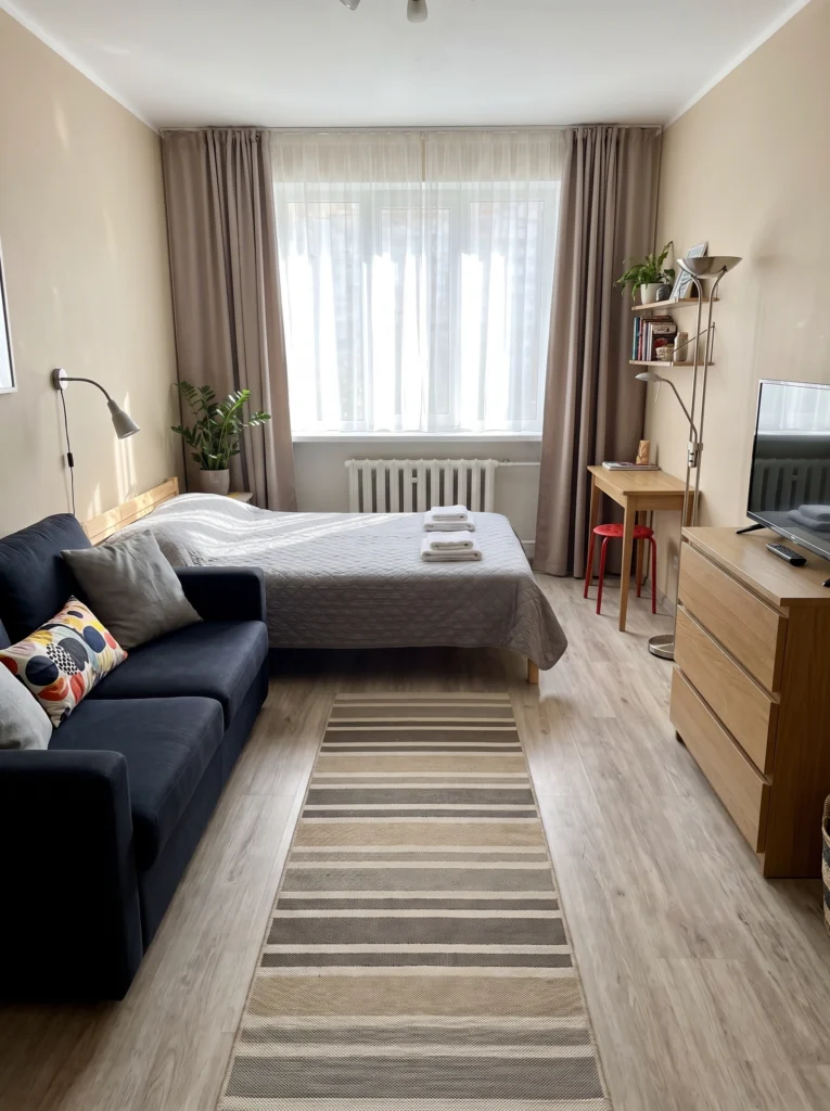 Cozy Studio Apartment Ideas When You Can't Separate the Bed