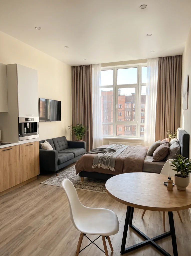 Cozy Studio Apartment Ideas When You Can't Separate the Bed
