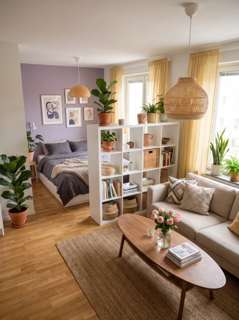 Cozy Studio Apartment Ideas with a Separate Sleep Zone
