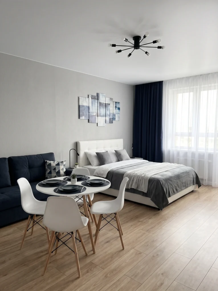 Studio Apartment Ideas with a Small Dining Area