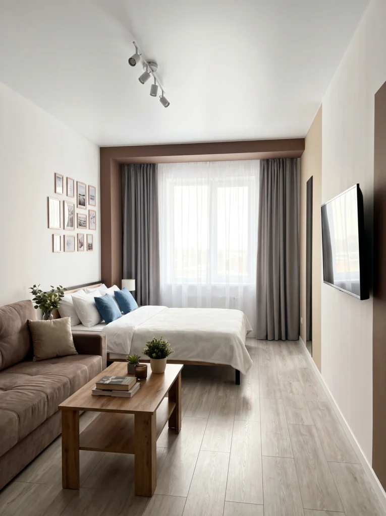Cozy Studio Apartment Ideas When You Can't Separate the Bed