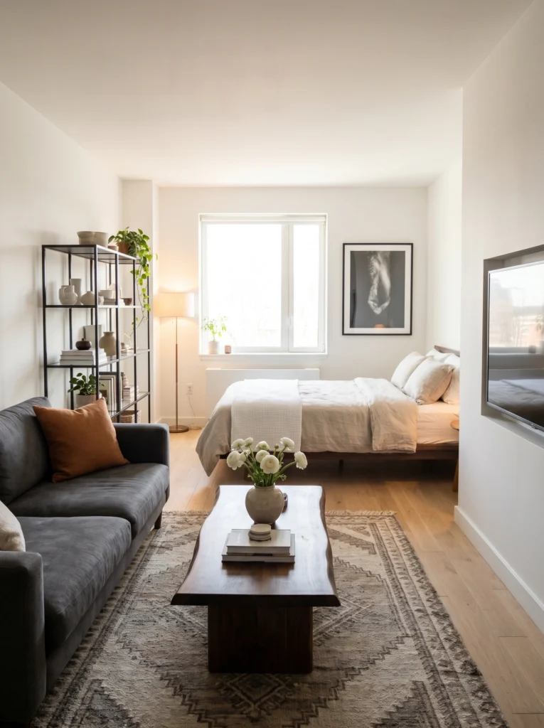 Studio Bed And Couch Layout Ideas