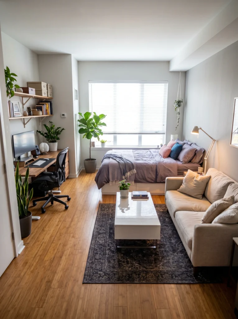 Design Studio Apartment Ideas with a Home Office Corner
