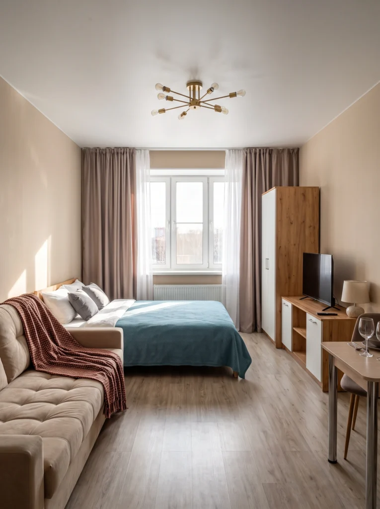 Cozy Studio Apartment Ideas When You Can't Separate the Bed