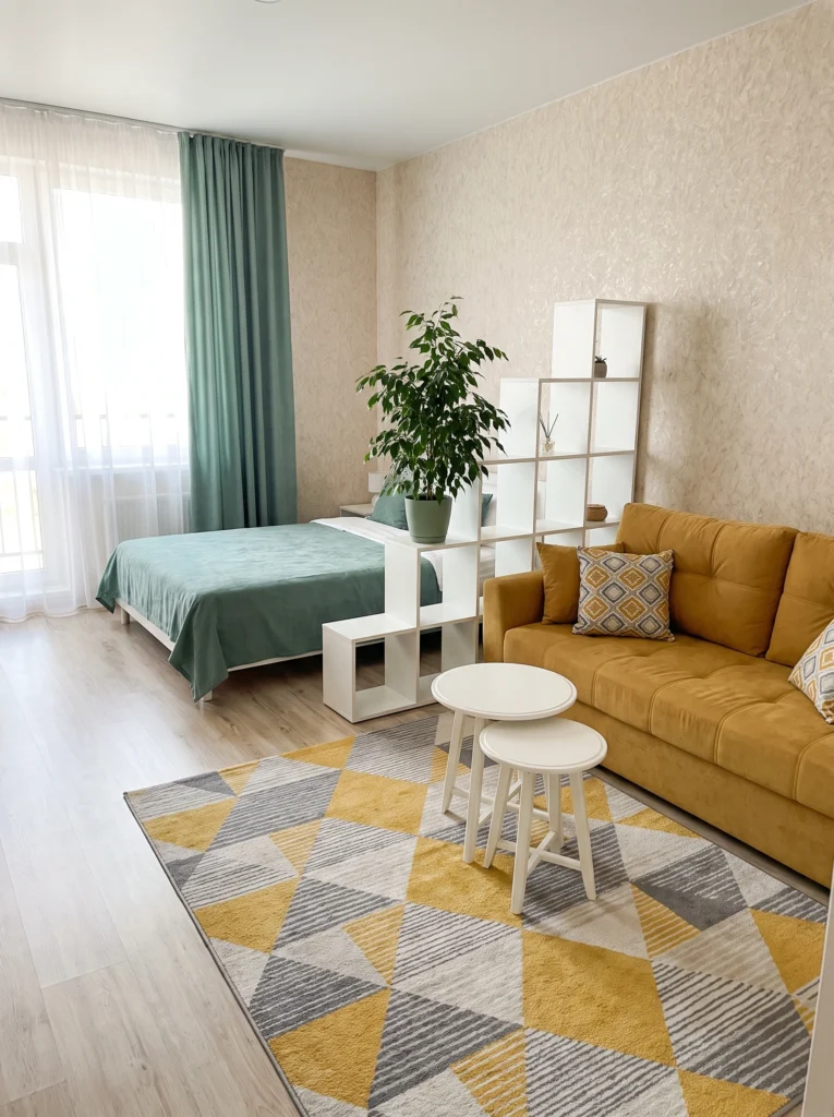Cozy Studio Apartment Ideas with a Separate Sleep Zone