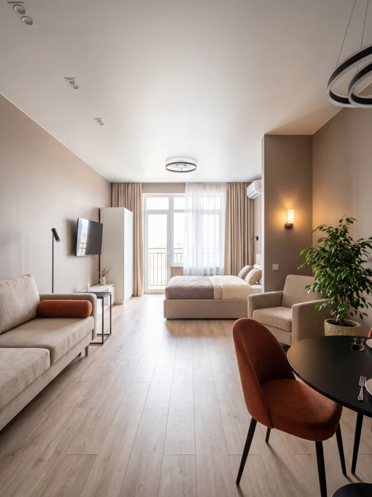 Studio Apartment Ideas With Clean Interior Design