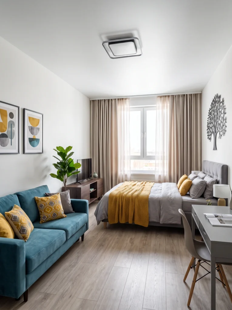 Studio Apartment Ideas for Creatives Who Need a Work Zone