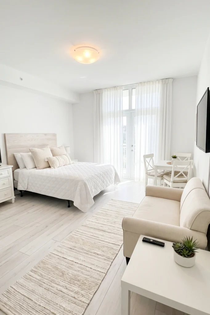 All White Studio Apartment Ideas