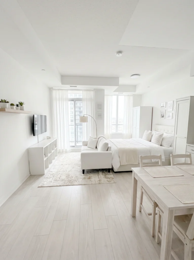 All White Studio Apartment Ideas