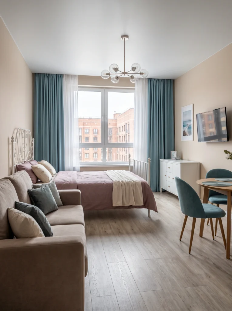 Cozy Studio Apartment Ideas When You Can't Separate the Bed