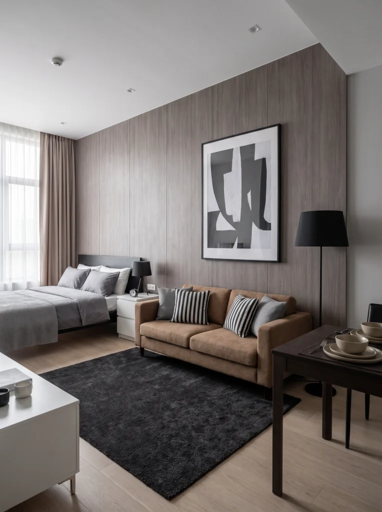 Cozy Studio Apartment Ideas with Neutral Tones