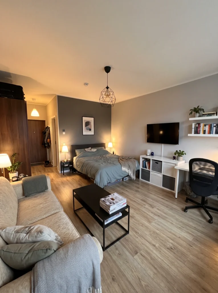 Design Studio Apartment Ideas with a Home Office Corner