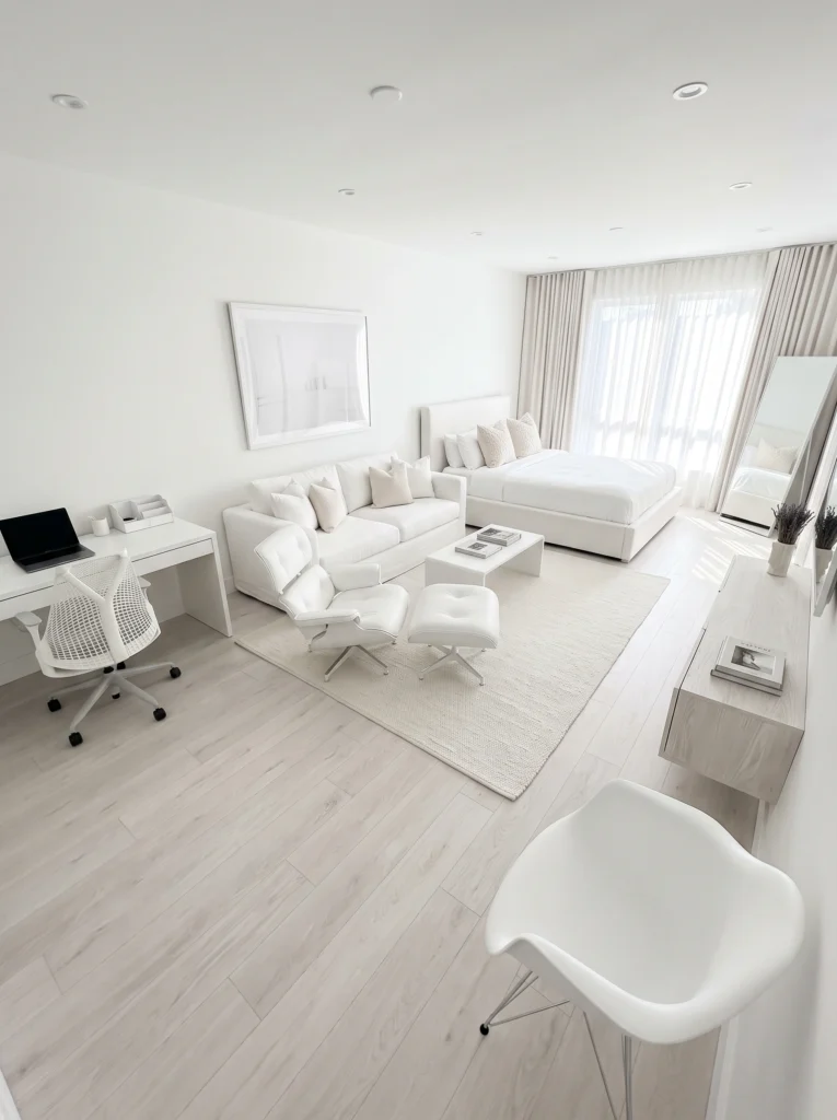 All White Studio Apartment Ideas
