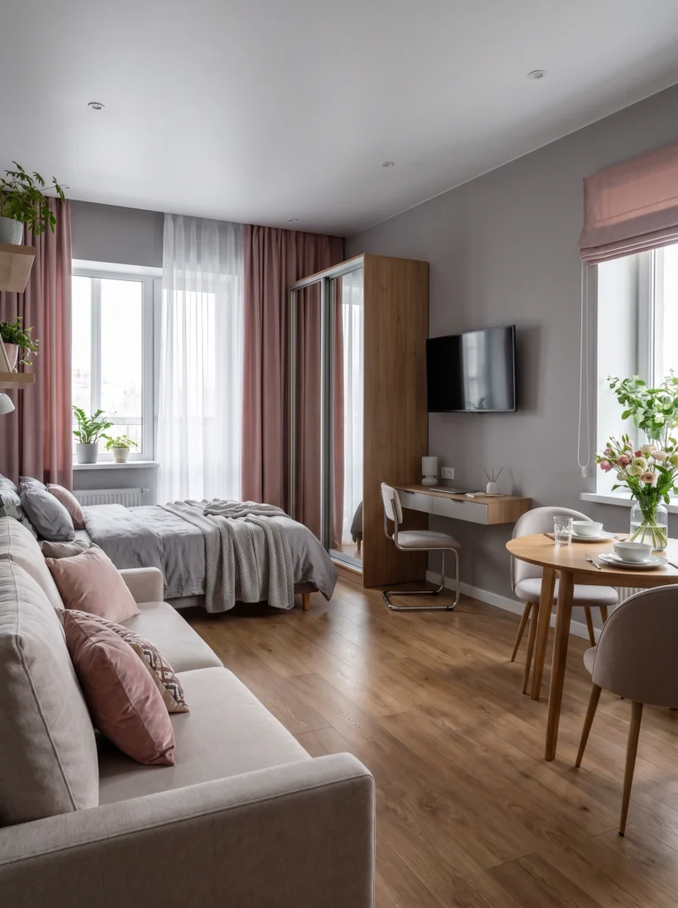 Studio Apartment Ideas with a Small Dining Area
