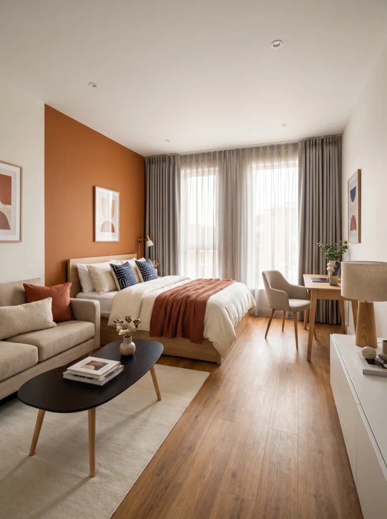 Cozy Studio Apartment Ideas with Neutral Tones