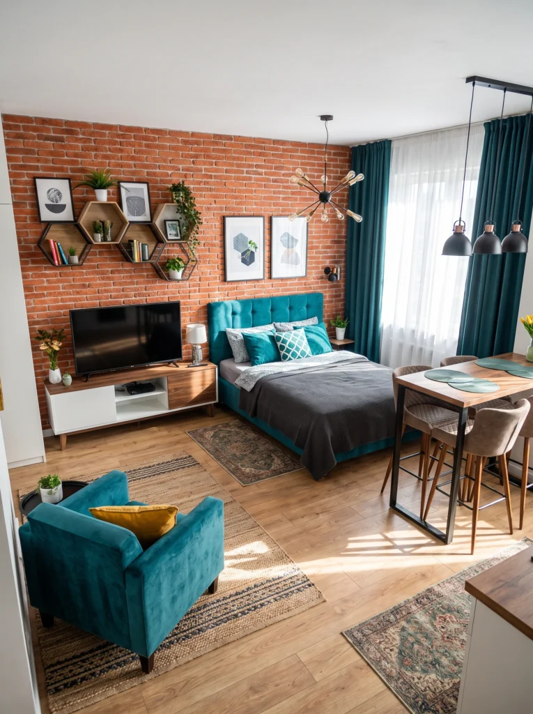 Cozy Studio Apartment Ideas When You Can't Separate the Bed