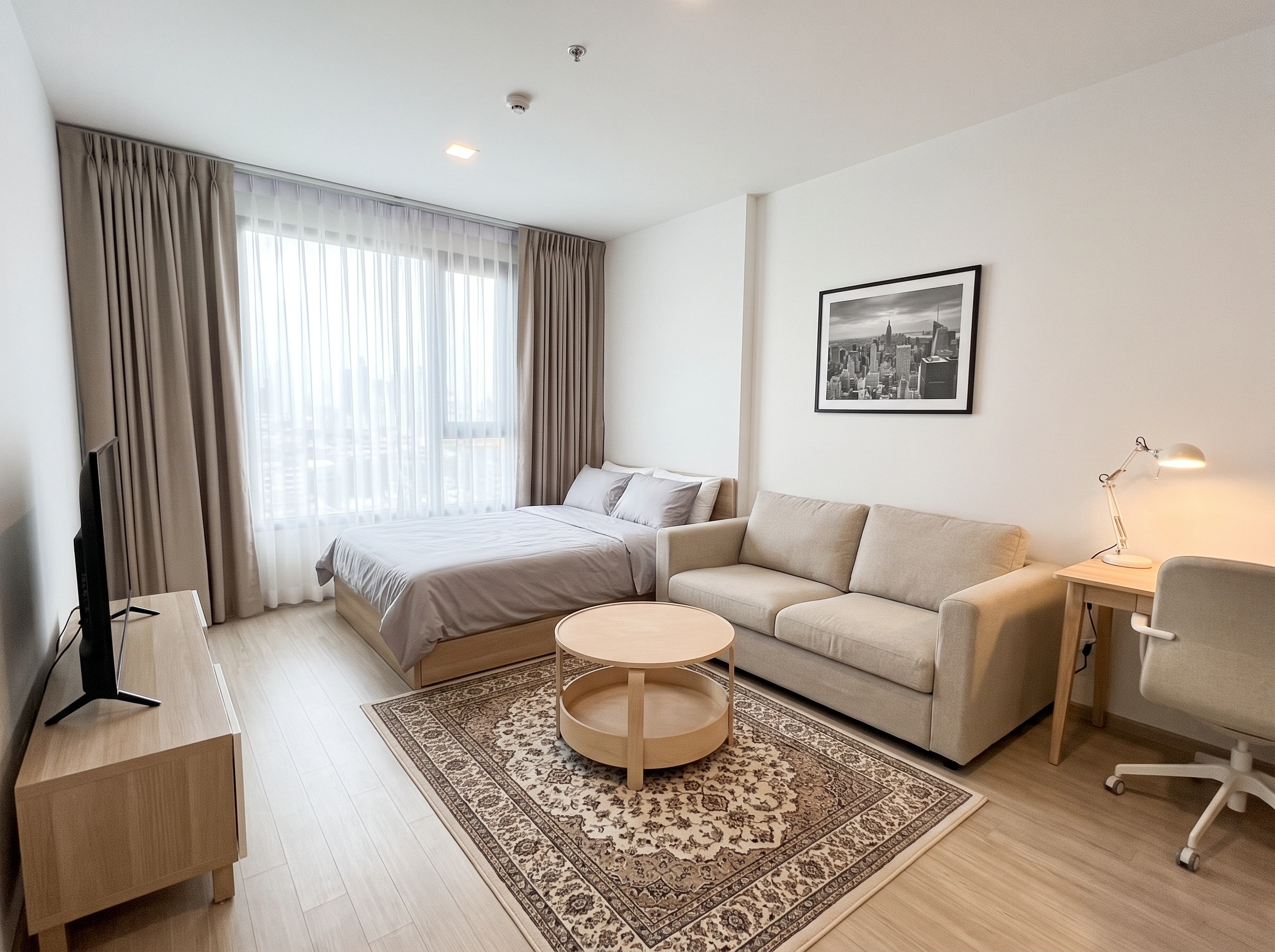 Cozy Studio Apartment Ideas with Neutral Tones