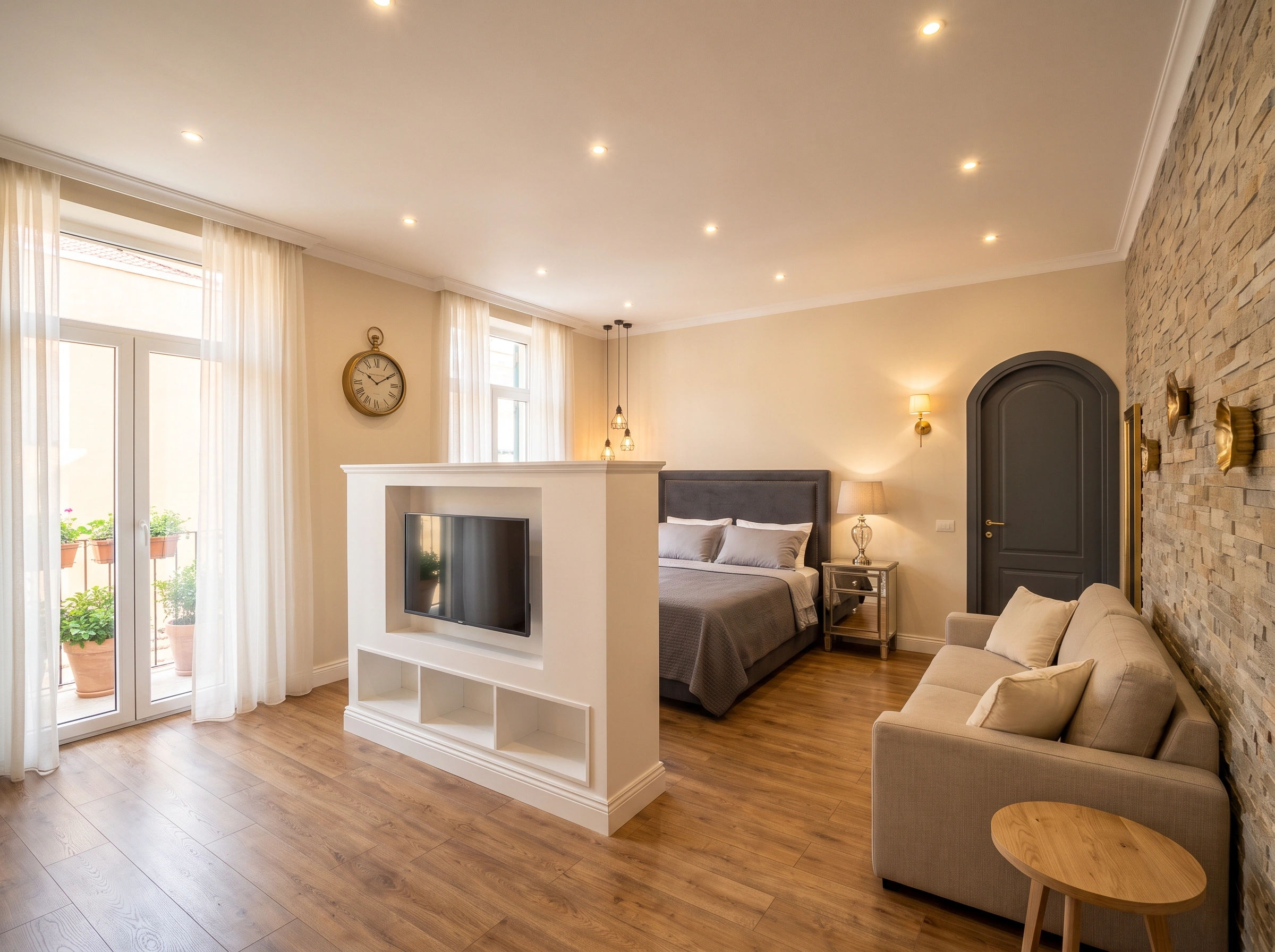 Cozy Studio Apartment Ideas with a Separate Sleep Zone