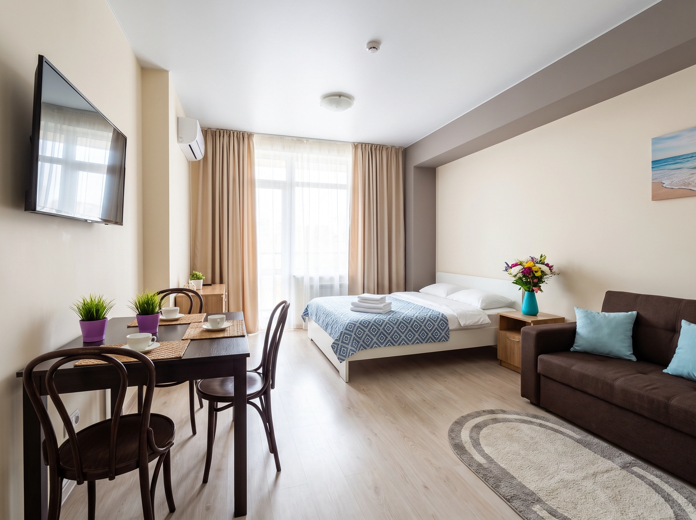 Studio Apartment Ideas with a Small Dining Area